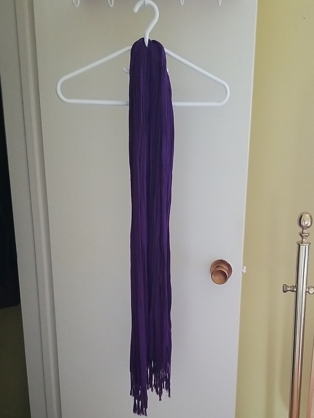 Deep Purple Scarf With Fringes